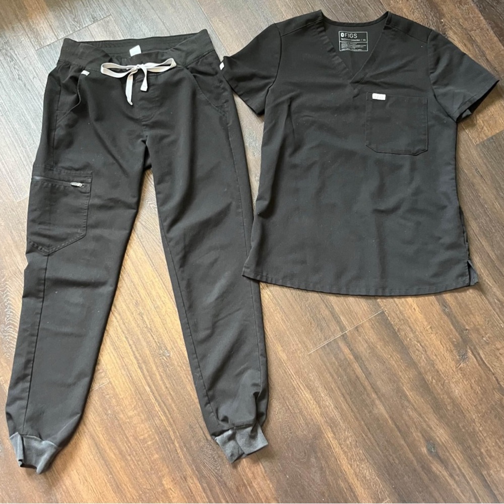 Figs Black XS Scrub Set
